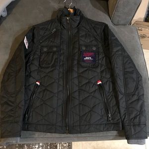 Superdry Mens Black Quilted Jacket (Size - Med)